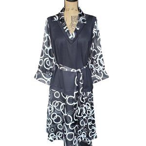 VTG Dress Barn Faux Two Piece Dress Black & White Women's 14W